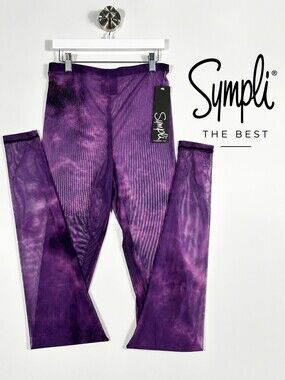 NWT Sympli Purple Sheer Mesh Leggings Pants Women’s Size 8 Made in Canada